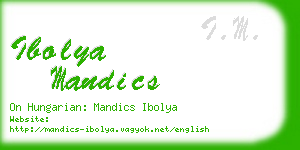 ibolya mandics business card